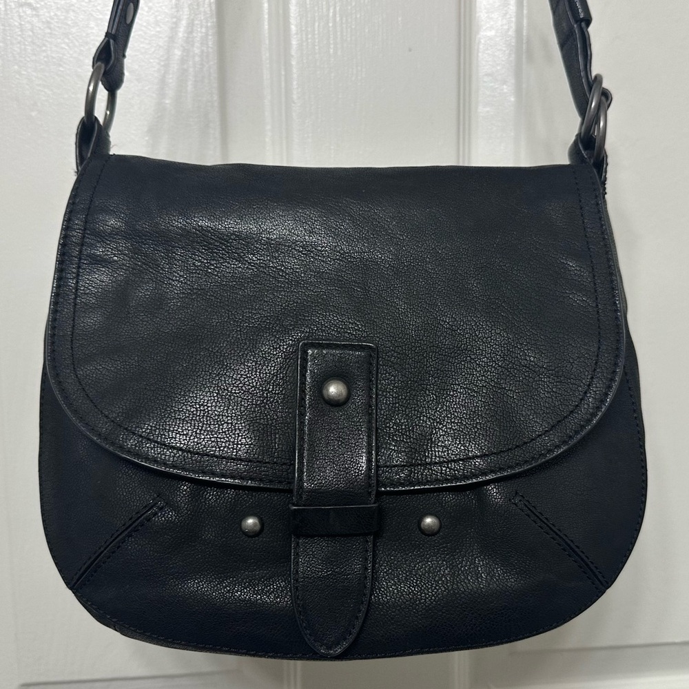 Lucky Brand Black Leather Crossbody Shoulder Bag
